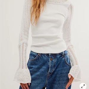 New! Free People winter white thermal top